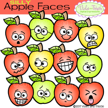 cartoon apples with faces