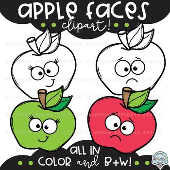 cartoon apples with faces