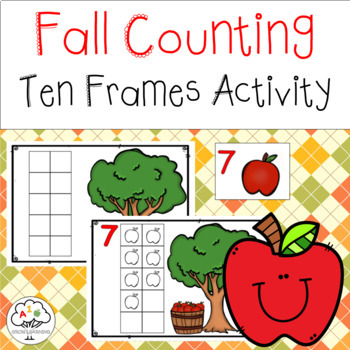 Apple Fall Counting Ten Frames Preschool Activity by Grow Learning