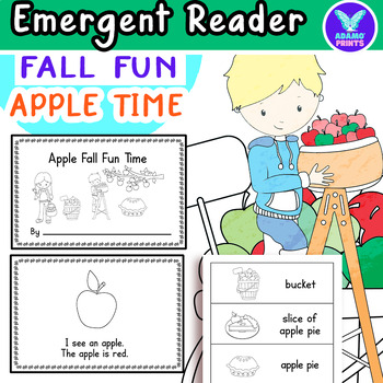 Preview of Apple Fall Fun Time Emergent Reader Kindergarten ELA Activities Mini Books