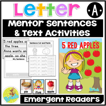 Preview of Apple & Fall Mentor Sentence & Shared Reading & Emergent Readers | Letter A Book