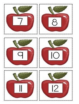 apple flashcards numbers 1 30 by ann marie parisi tpt