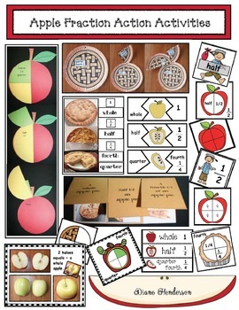 Preview of Fraction Activities With Apple Crafts For Whole, Half & Quarter Fractions