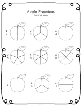 Apple Fractions Worksheet