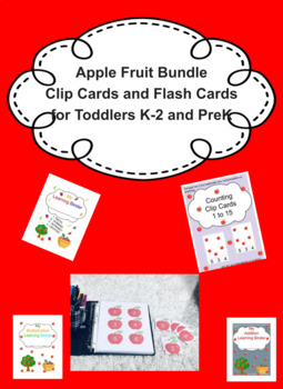 Preview of Apple Fruit Bundle, Clip Cards Flash Cards, busy work interactive montessori