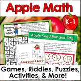 Back to School - Apple Math Centers - Fall Games, Puzzles,