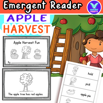 Preview of Apple Harvest Fun Fall Emergent Reader Kindergarten ELA Activities Mini Books