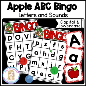 Apple Letters and Sounds Alphabet Bingo Game by Cindy Montgomery