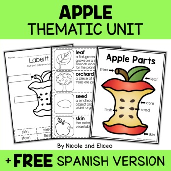 Preview of Apple Activities Thematic Unit + FREE Spanish