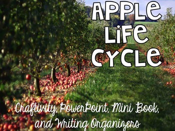 Preview of Apple Life Cycle {Craftivity, PowerPoint, Mini Book, & Writing Organizers}