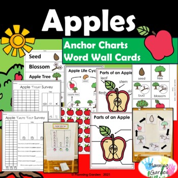 Preview of Apple Life & Parts: Anchor Charts & Word Wall Vocab