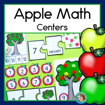 Preview of Apple Math Centers with Counting to 10 Sequencing Numbers and Patterns