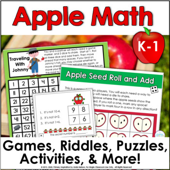 Preview of Apple Math Centers - Fall Games, Puzzles, & Riddle Enrichment Activities