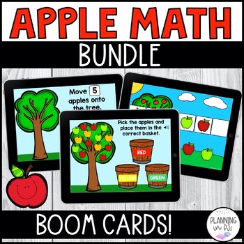 Preview of Apple Math Digital BOOM Cards™ for Back to School and Fall