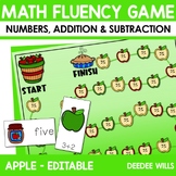 Apple Math Fluency Game Numbers, Addition, & Subtraction F