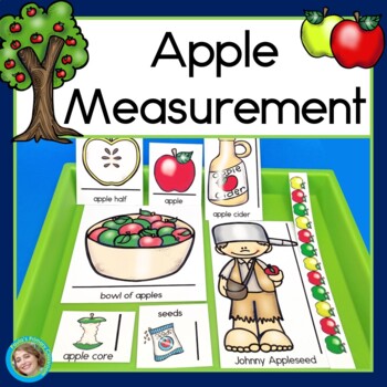 Preview of Standard and Non Standard Measurement 1st Grade Worksheets & Apple Math Activity