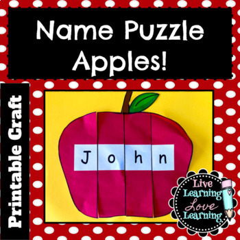 Preview of Apple Name Sight Word Puzzle Activity