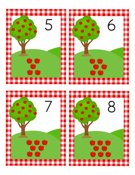 apple number cards 1 20 3 full sets by too cute printables tpt