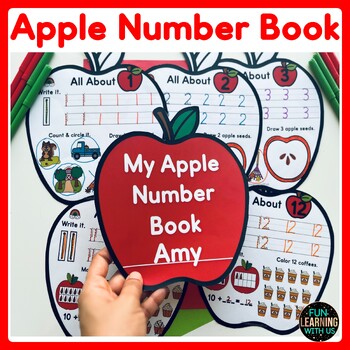 Preview of Apple Number Craft Book | Apple Week Number 1 to 20 Counting Worksheets