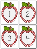 Number Flashcards 1-40 Apple Motif
