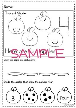 apple number worksheet activities for numbers 1 to 20 by from the pond