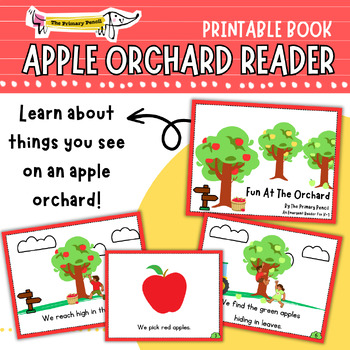 Preview of Apple Orchard Emergent Reader | September Apple Study Book | Vocabulary K-1