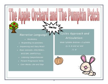 Preview of Apple Orchard & Pumpkin Patch Stories - Narrative Language and 2-syllable words 