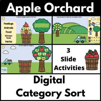 Preview of Apple Orchard Sorting Vocabulary by Category Digital Slide Activities