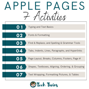Preview of Apple Pages Activities