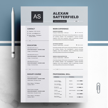 Preview of Free Apple Pages Resume Template | Curriculum Vita | MS Word Resume CV Design