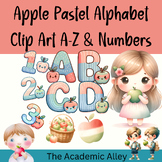 Apple Pastel Alphabet Clip Art A-Z & Numbers 0-9 - Educati