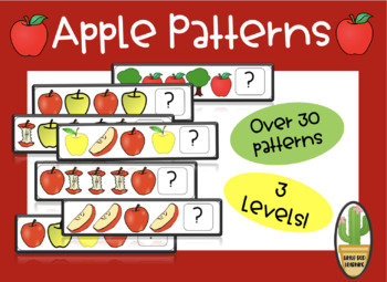 Preview of Apple Pattern Cards - 3 Levels of Patterns!