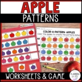 Apple Patterns Math Center for Kindergarten