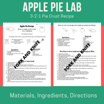 Preview of Apple Pie Lab (family consumer science, FCS, FACS)