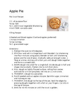 Preview of Apple Pie Recipe