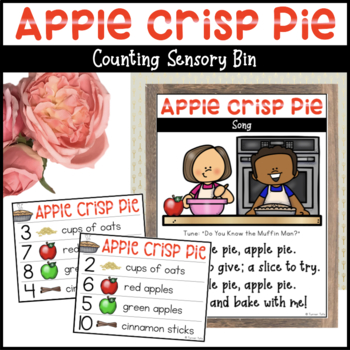Preview of Apple Pie Recipe Cards - Apple Counting Activity for Sensory Bin