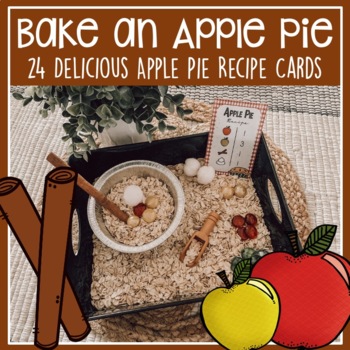 Preview of Apple Pie Recipe Cards for Themed Sensory Bin/Play Dough