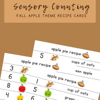 Preview of Apple Pie Sensory Counting Recipes