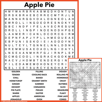 Preview of Apple Pie Word Search