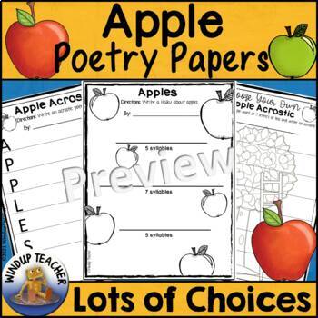 Preview of Apple Poetry Activity Sheets