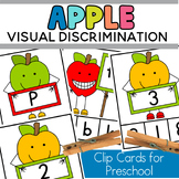 Apple Preschool Visual Discrimination Clip Cards with Lett