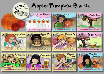 Preview of Apple-Pumpkin Bundle - Animated Step-by-Step Resources - Regular
