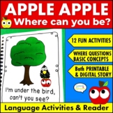 Apple Reader & Speech Therapy Activities for Where Questio