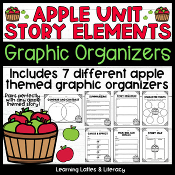 Preview of Apple Reading Comprehension Activity Apple Unit Story Elements Graphic Organizer