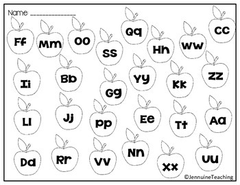 Apple Reading and Math Centers by JennuineTeaching | TPT