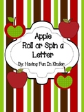 Apple Roll or Spin a Letter Activity