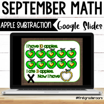Preview of Apple SUBTRACTION | September Google Slides | Distance Learning