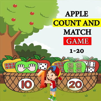 Preview of Interactive Apple Number Matching Game for Pre-K Students Educational Apple Seed