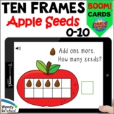Apple Seed Ten Frame Subitizing BOOM Card Math Digital Task Cards