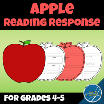 Preview of Apple Shaped Reading Response for Any Book Grades 4-5